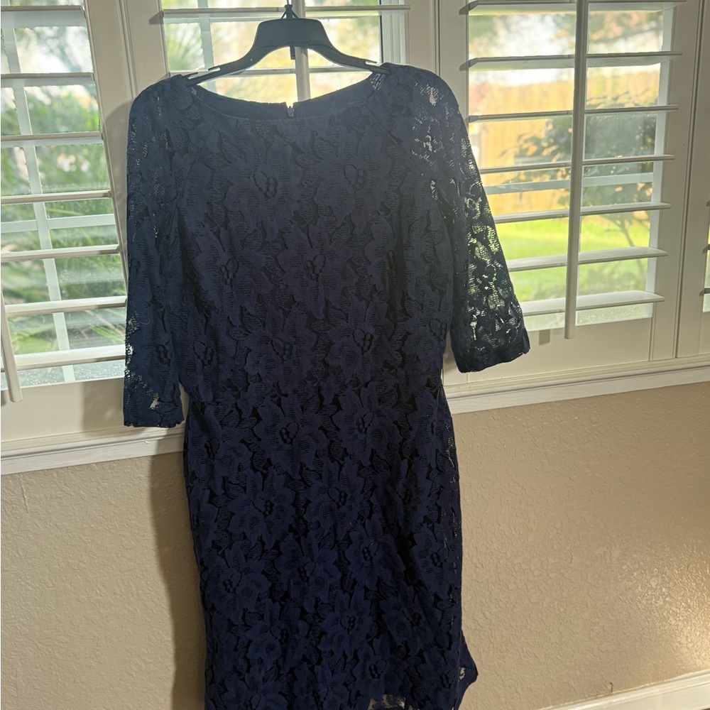Jones New York Navy Floral Lace Dress